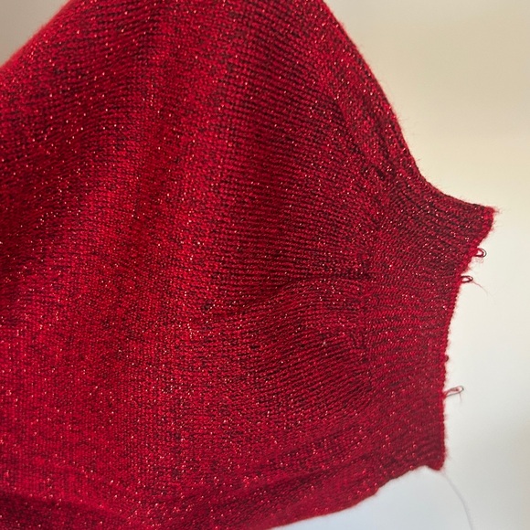 Metallic Red Knit Sweater Midi Dress Size Large New With Tags - Picture 9 of 12